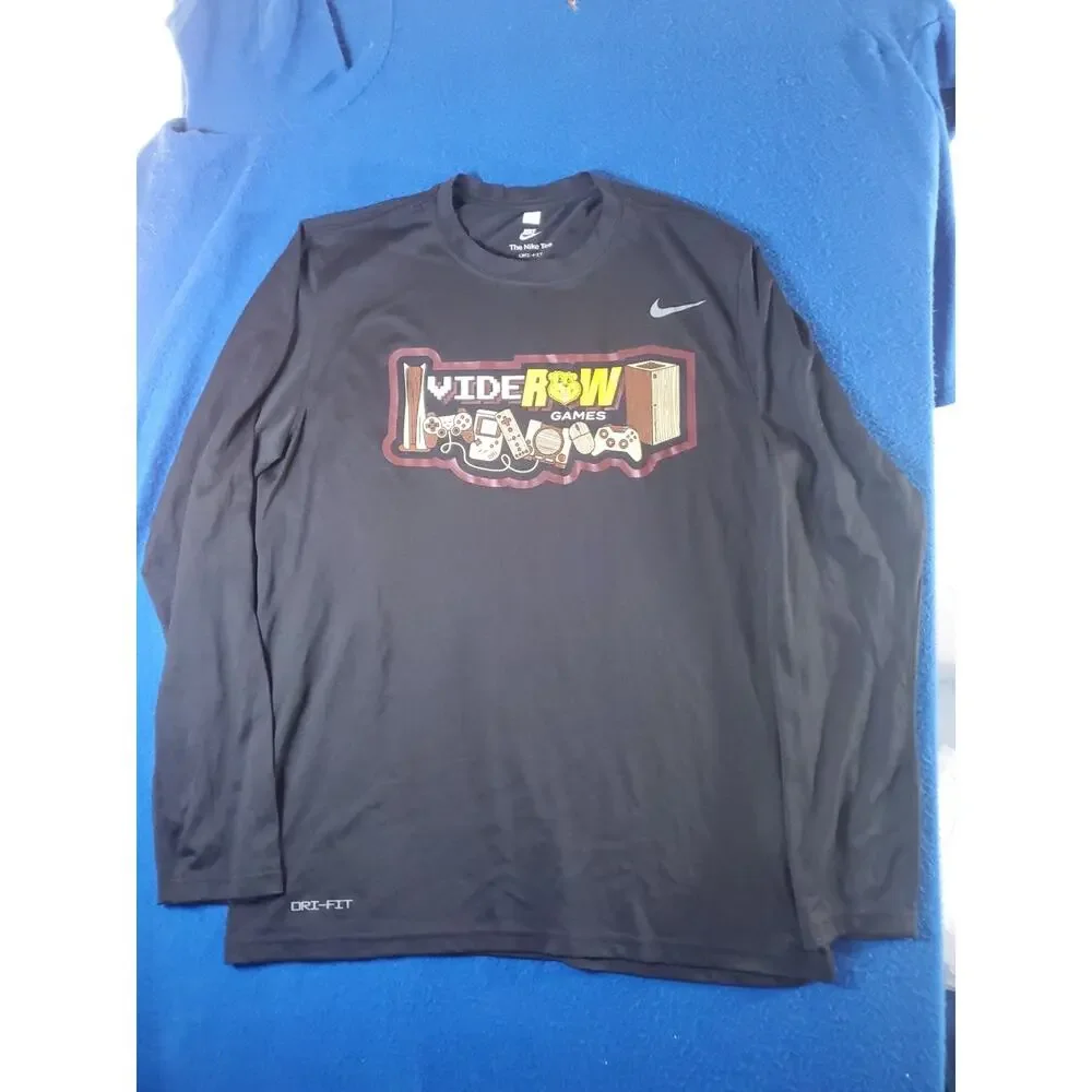 Nike The Nike Tee Dri-fit Blavk T-Shirt Men's Size Large Video Raw Games